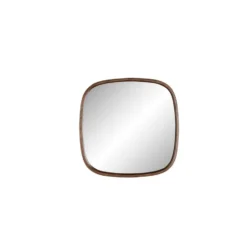 Housecraft Nyko Spiegel/ Wandspiegel Vierkant Hout 50x50 cm Bruin