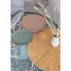 Housecraft Ringar Bijzettafel Rond 39,5x39,5 cm Metaal Roze