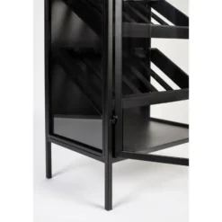 Housecraft Rob Wijnkast/ Drankkast/ Barkast Hoog Hout Metaal Zwart