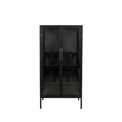 Housecraft Rob Wijnkast/ Drankkast/ Barkast Hoog Hout Metaal Zwart