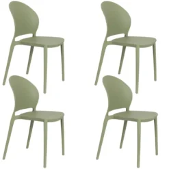 Housecraft Sjoerd Tuinstoelen Kunststof Groen - Set van 4