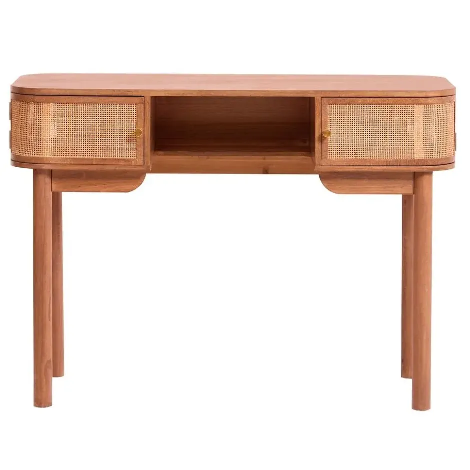 Houten Bureau met 2 Deuren