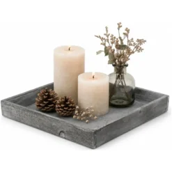 Houten dienblad /plateau - grijs - 30 cm - Woondecoratie