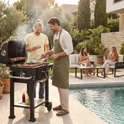 Houtskoolbarbecue - Verchroomd Grillrooster - Inklapbaar Zijrek - 110x64x104cm