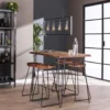 Hoyz - Bartafel Edge - Massief Acaciahout - Industrieel - 130x70x92