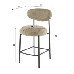 Hoyz Collection - Barstoel Round Verpakt Per 2 - Cargo Zand