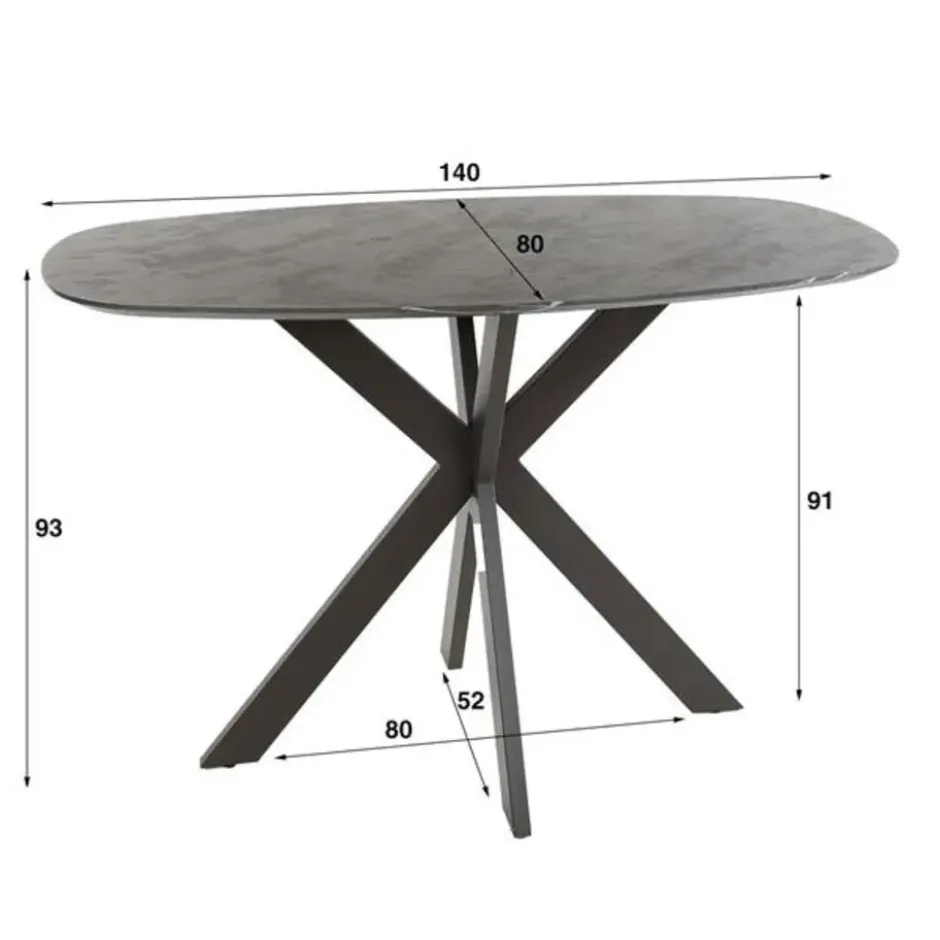 Hoyz Collection - Bartafel Kruisframe Deens Ovaal - 3D Zwart Bruin