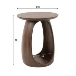 Hoyz Collection - Bijzettafel Flow Solid S - Massief Acacia Glaze Brown