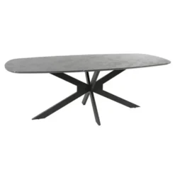 Hoyz Collection - Eetkamertafel 215 Deens Ovaal - 3D Melamine Slate Stone
