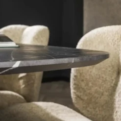 Hoyz Collection - Eetkamertafel 180 Deens Ovaal - 3D Melamine Slate Stone