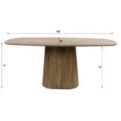 Hoyz Collection - Eettafel Wave Centro Deens Ovaal 180cm - Massief Mango Zand