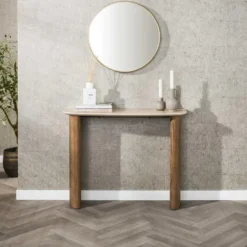 Hoyz Collection - Hal-kaptafel Romano Curvo - Keramiek Travertin
