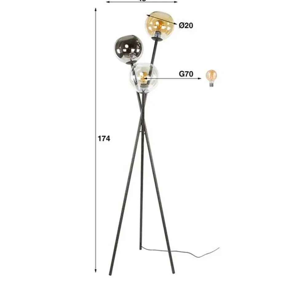 Hoyz Collection - Hanglamp Bronza Mix 4+3-lichts - Sienna Brown
