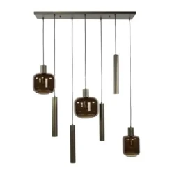 Hoyz Collection - Hanglamp Bronza Mix 4+3-lichts - Sienna Brown