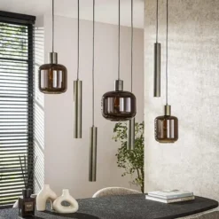 Hoyz Collection - Hanglamp Bronza Mix 4+3-lichts - Sienna Brown