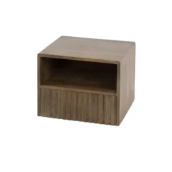 Hoyz Collection - Nachtkastje Carve Zwevend 1 Lade - Massief Acacia Bruin