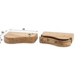 Hoyz Collection - Nachtkastje Organic - Massief Acacia Naturel - Set van 2