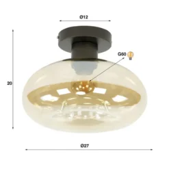 Hoyz Collection - Plafondlamp Soll 1-lichts - Amber Glas
