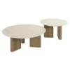 Hoyz Collection - Salontafel Rechthoekige Poot - Keramisch Travertin - Set van 2
