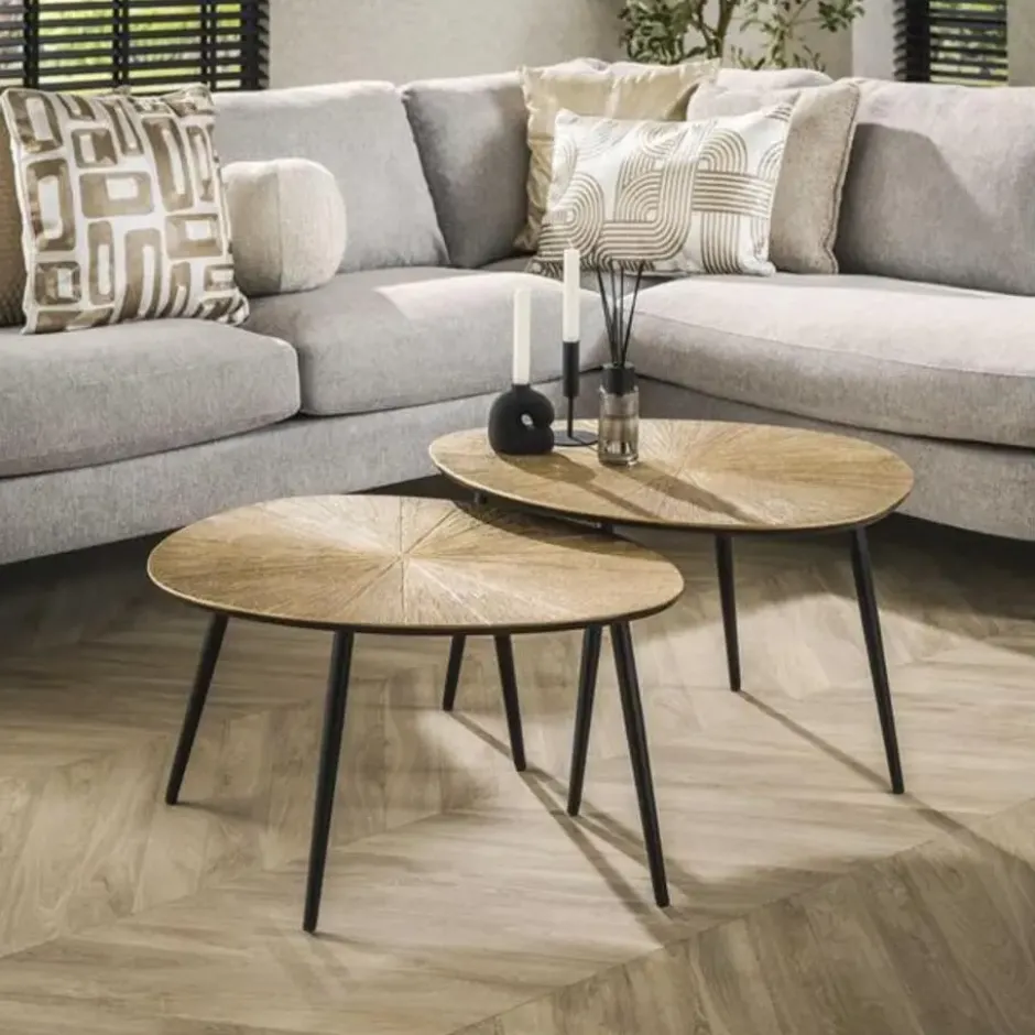 Hoyz Collection - Salontafel Set-2 Organisch Ray - Brons/Goud Metaal