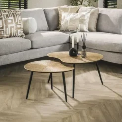 Hoyz Collection - Salontafel Set-2 Niervormig Ray - Brons/Goud Metaal
