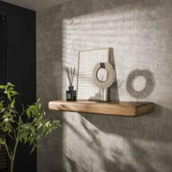 Hoyz Collection - Wandplank Sleek 118cm - Massief Mango Zandkleur