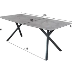 Hoyz - Industriele Eetkamertafel - Ovaal Blad - Zwart Frame