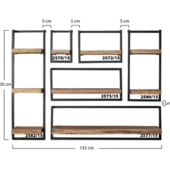 Hoyz - Wandplank Edge - 20cm - Acaciahout - Bruin