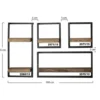 Hoyz - Wandplanken set Edge - Acaciahout - Complete set - 4 stuks