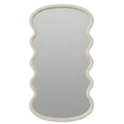 H&S Collection Spiegel / Wandspiegel - wave - taupe - 55 x 30 cm