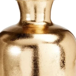 H&S Collection Vaas - goud - H40 x D30 cm - metaal - bloemenvaas