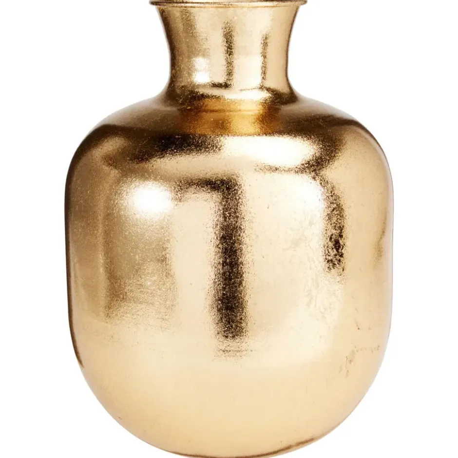 H&S Collection Vaas - goud - H40 x D30 cm - metaal - bloemenvaas