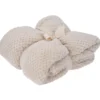 H&S Deken - plaid - fleece - polyester - creme - 130 x 170 cm