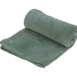 H&S Fleece Plaid - polyester - olijfgroen - 125 x 150 cm