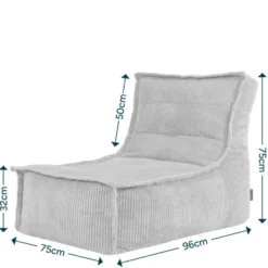 icon - Dolce Lounge Zitzak - Ligstoel - Ribfluweel Fauteuil - Oud roze