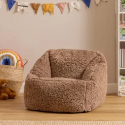 icon Kindersitzakken Teddybeer - Fleece Zitzak - Mokka