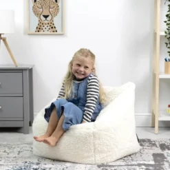 icon Kindersitzakken Teddybeer - Fleece Zitzak - Crème