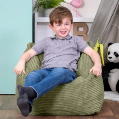 icon Kinderzitzakken Morgan - Corduroy Zitzak met Vulling - Saliegroen