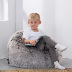 icon Kinderzitzakken - Zitzak van Imitatiebont - Grijs