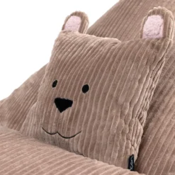 icon - Kinderzitzak Stoel Teddybeer - Ribfluweel - Bruin