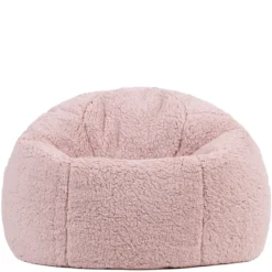 icon - Kingston Kinderzitzak Stoel - Fluffy Pluche Teddy - Oud roze