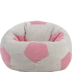 icon - Kingston Kinderzitzak Stoel - Ribfluweel - Voetbal - Roze
