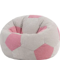 icon - Kingston Kinderzitzak Stoel - Ribfluweel - Voetbal - Roze