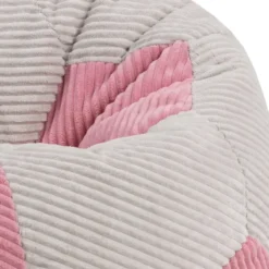 icon - Kingston Kinderzitzak Stoel - Ribfluweel - Voetbal - Roze