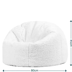 icon - Kingston Kinderzitzak Stoel - Ribfluweel - Fluffy Pluche Teddy - Mocha
