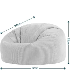 icon - Kingston XL Zitzak Fauteuil - Ribfluweel - Blauwgroen
