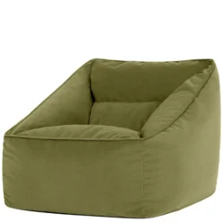 icon Zitzack Natalia - Fluwelen Zitzakfauteuil - Olijfgroen