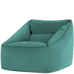 icon Zitzack Natalia - Fluwelen Zitzakfauteuil - Blauwgroen