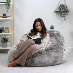 icon Zitzak Cocoon - Zitzak van Imitatiebont - Poolwolf