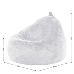 icon Zitzak Cocoon - Zitzak van Imitatiebont - Wit